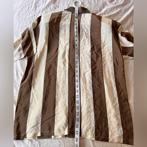 Vintage Silk 90s Mod Stripes Shirt S - Picture 11 of 13